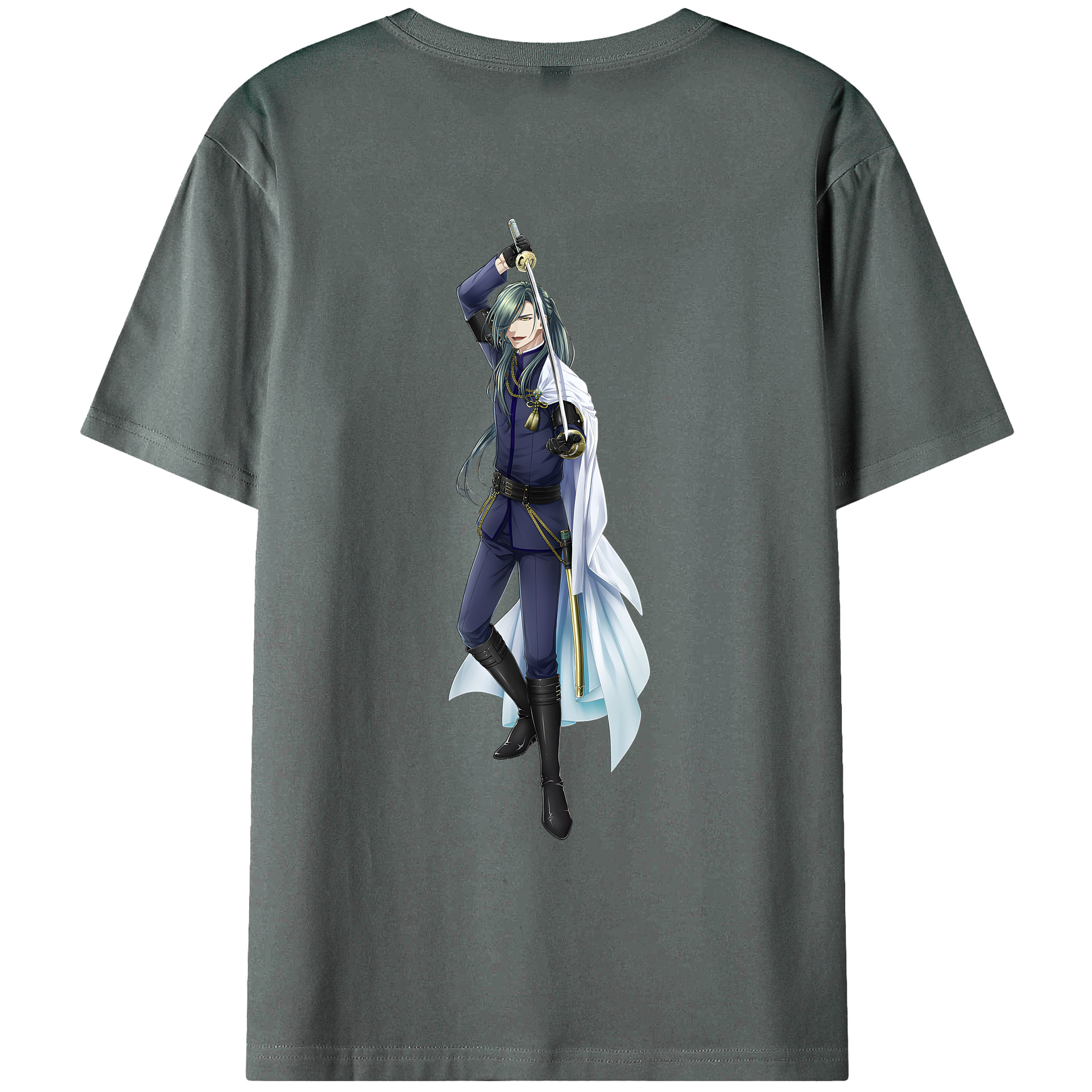 （画像用） 刀剣乱舞 Touken Ranbu 綿100％ メンズ半袖Tシャツ（バックプリント） 通気性